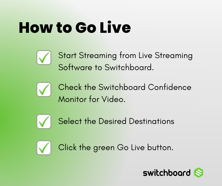 How to Enable Live Streaming on  – Switchboard Live - Help