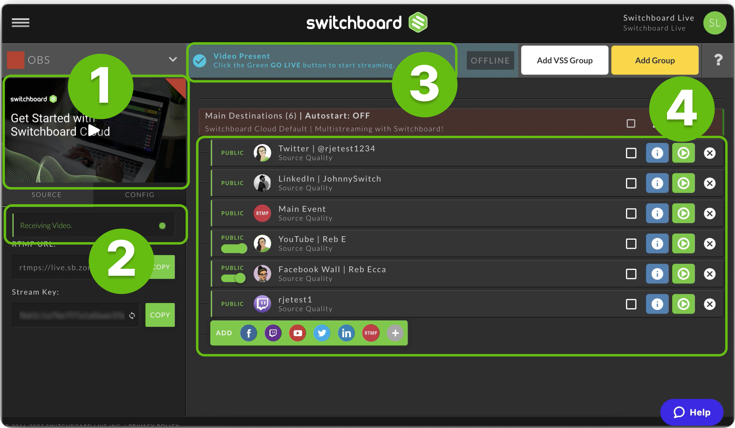 How to Enable Live Streaming on  – Switchboard Live - Help