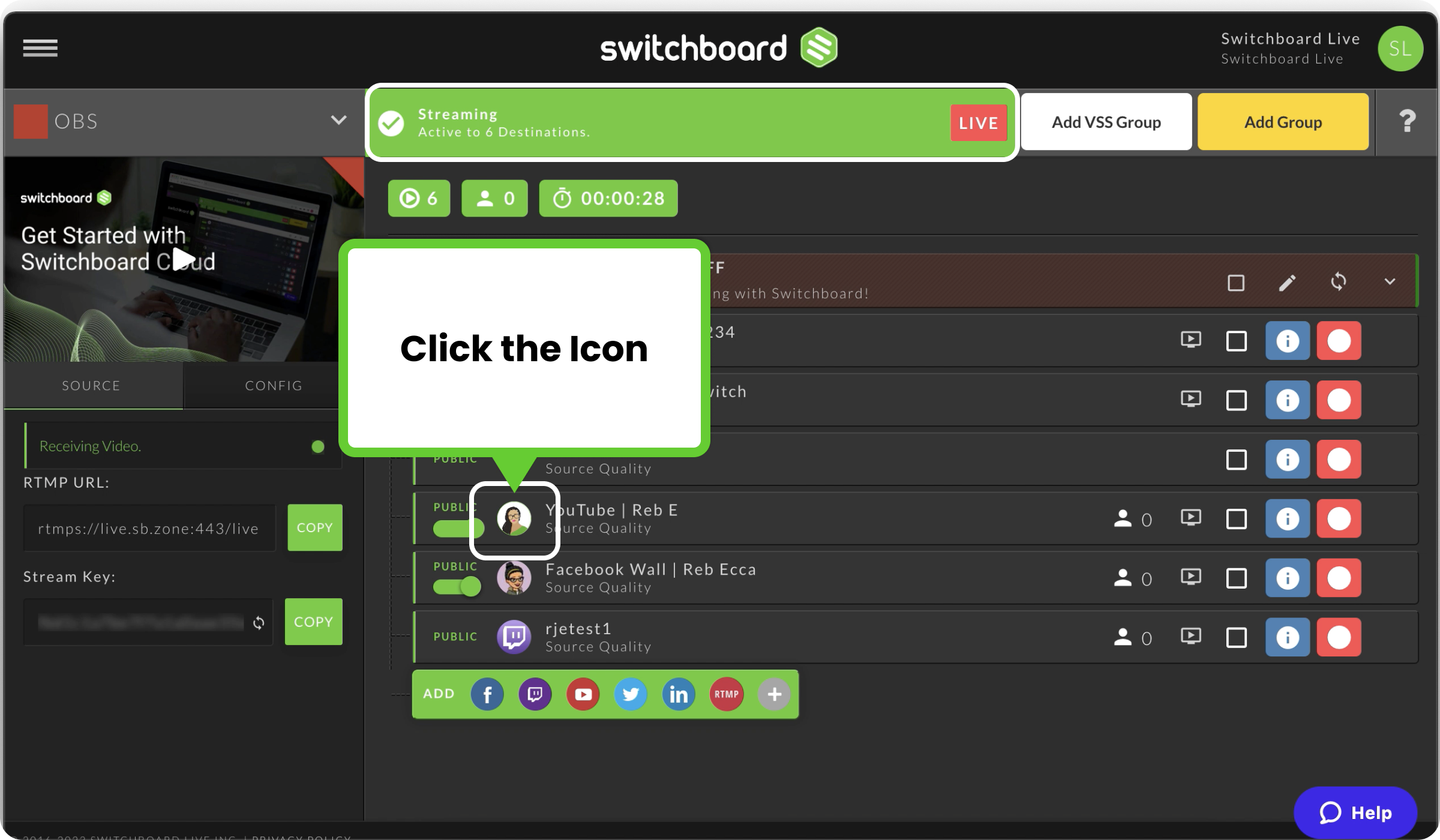 How to Enable Live Streaming on  – Switchboard Live - Help