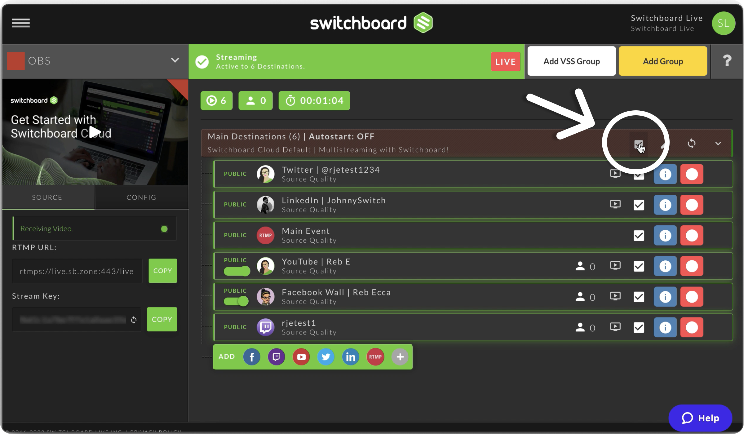 How to Enable Live Streaming on  – Switchboard Live - Help