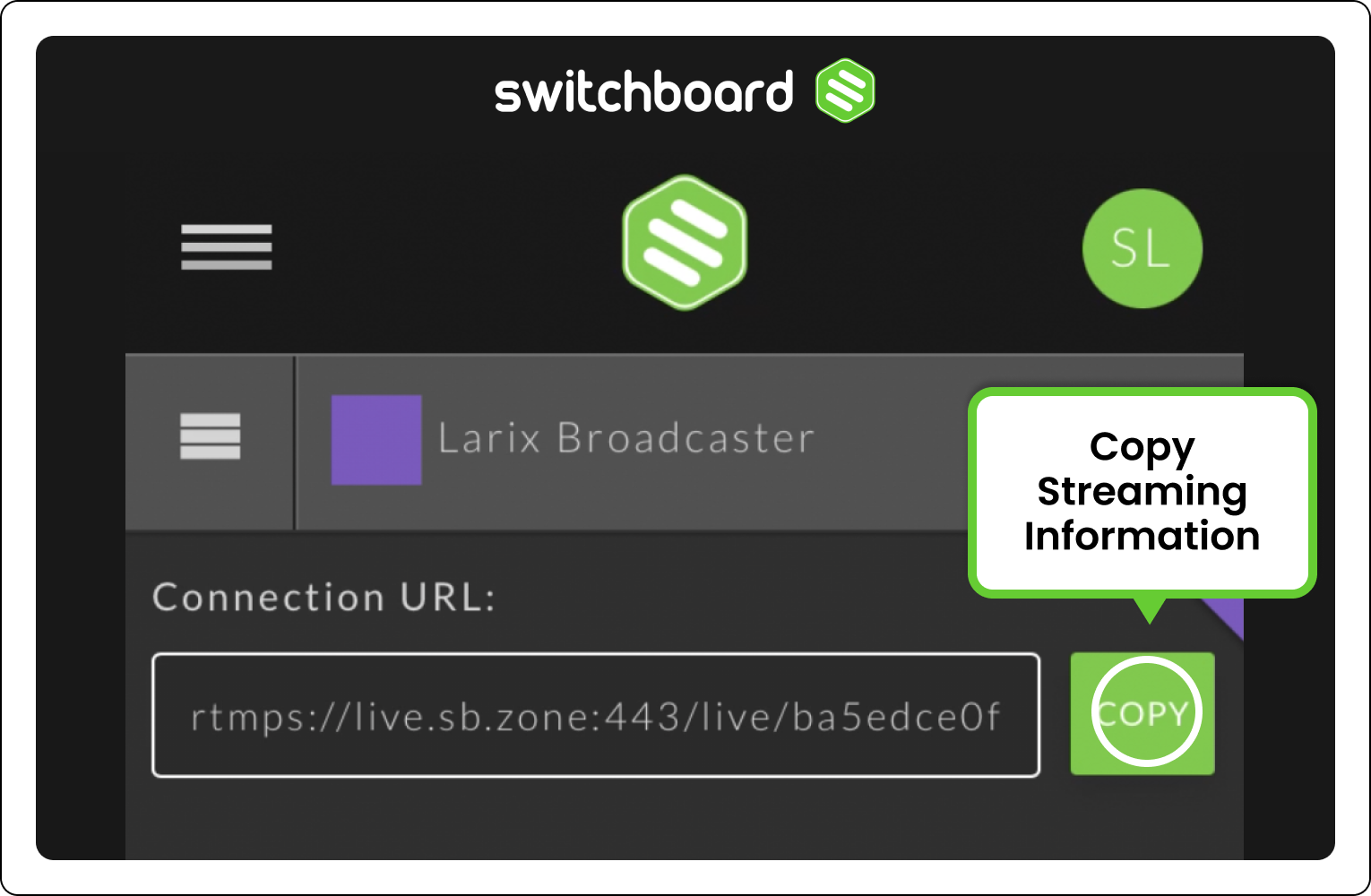 switchboard_cloud_Larix_broadcaster_copy_streaming_information.png